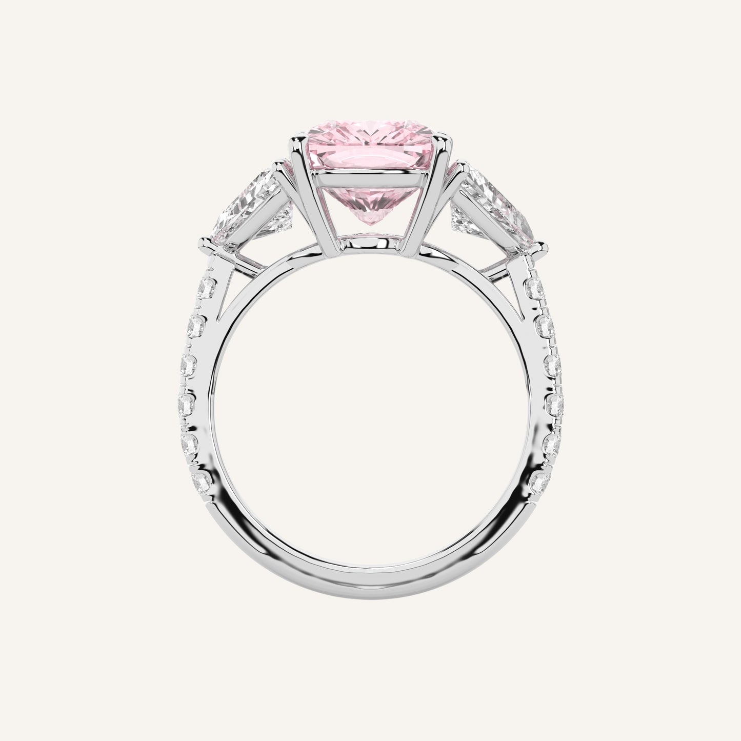 Anello con 1 diamante di laboratorio fancy pink, firmato LUXE SPARK DIAMONDS