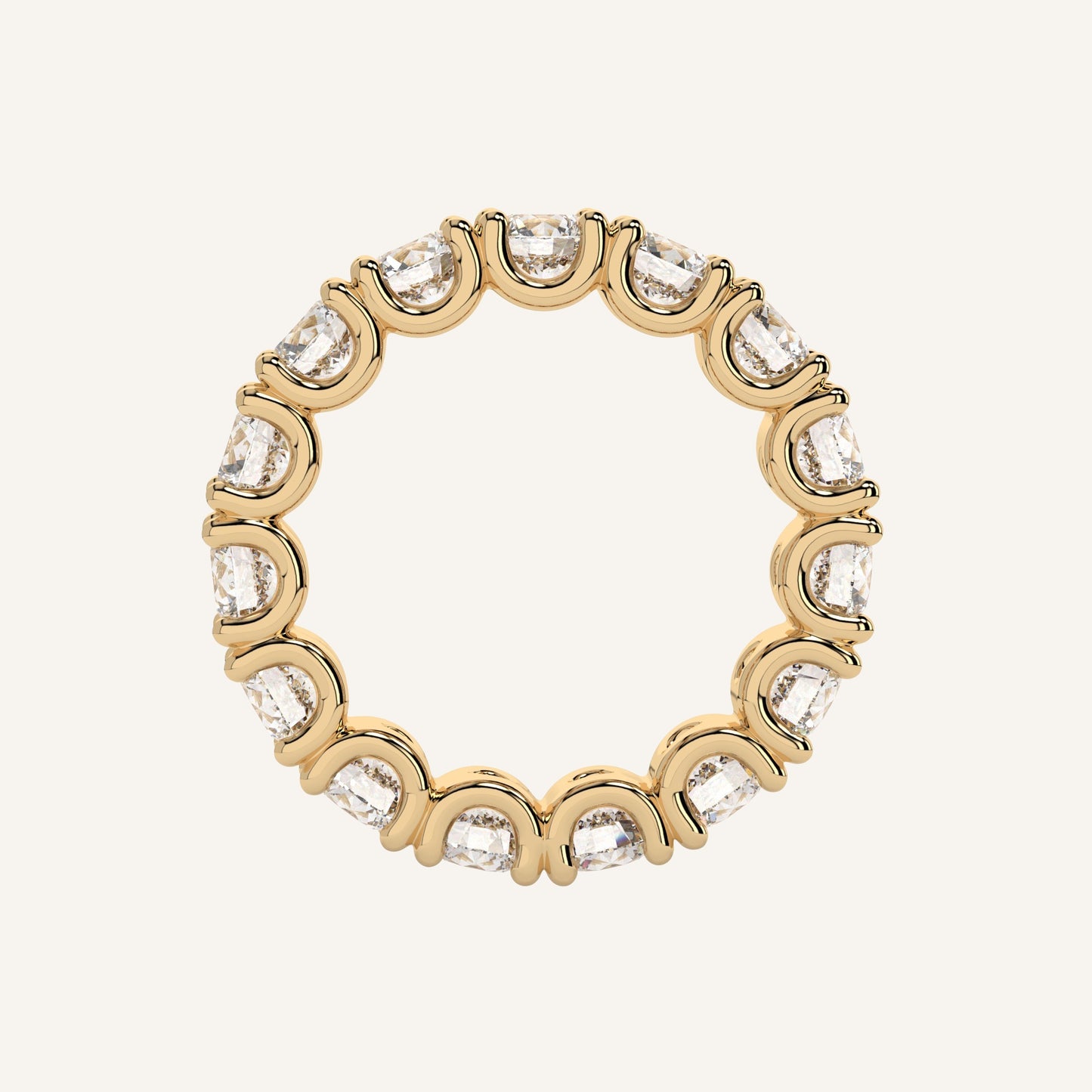 Anello eternity in oro giallo con diamanti di laboratorio taglio brillante, firmato LUXE SPARK Diamonds