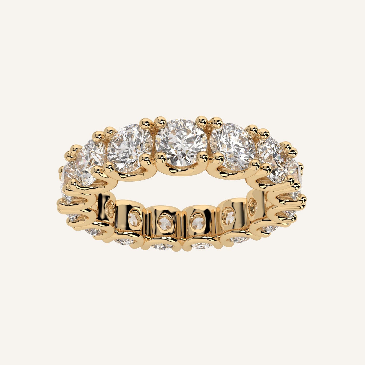 Anello eternity in oro giallo con diamanti di laboratorio taglio brillante, firmato LUXE SPARK Diamonds