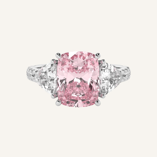 Anello solitario rosa etico lavorato a mano in Italia da LUXE SPARK Diamonds