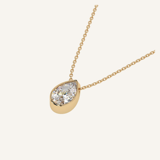 Collana punto luce con diamante di laboratorio taglio a goccia da 1 carato, firmata LUXE SPARK Diamonds