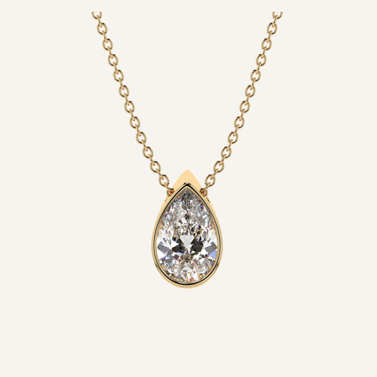 Collana punto luce con diamante di laboratorio taglio a goccia da 1 carato, firmata LUXE SPARK Diamonds