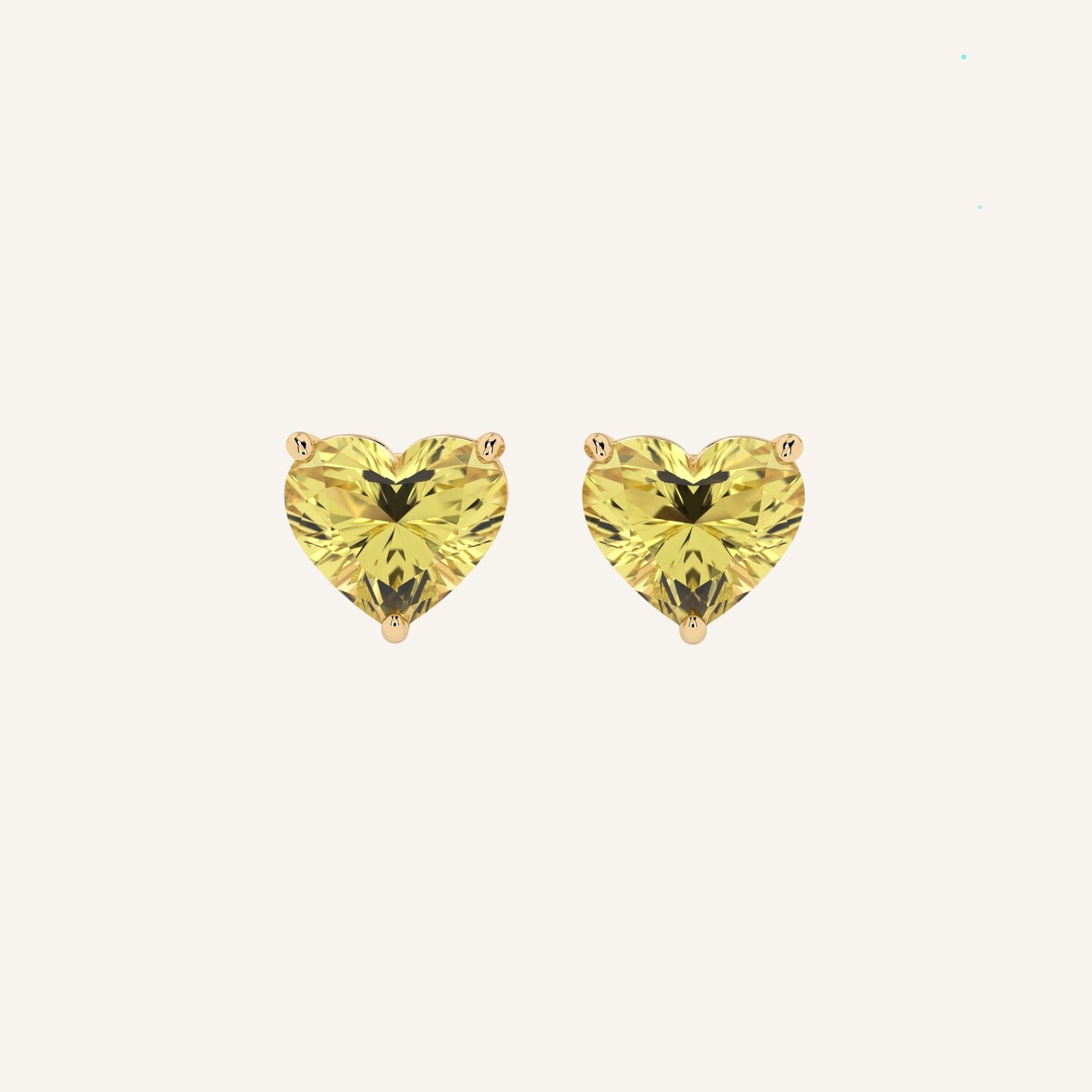 Orecchini punto luce in oro giallo con diamanti di laboratorio fancy yellow a forma di cuore, firmati LUXE SPARK Diamonds
