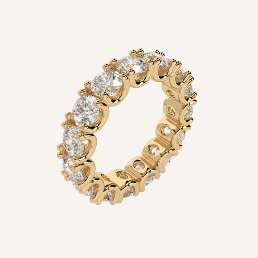 Anello eternity in oro giallo con diamanti di laboratorio taglio brillante, firmato LUXE SPARK Diamonds