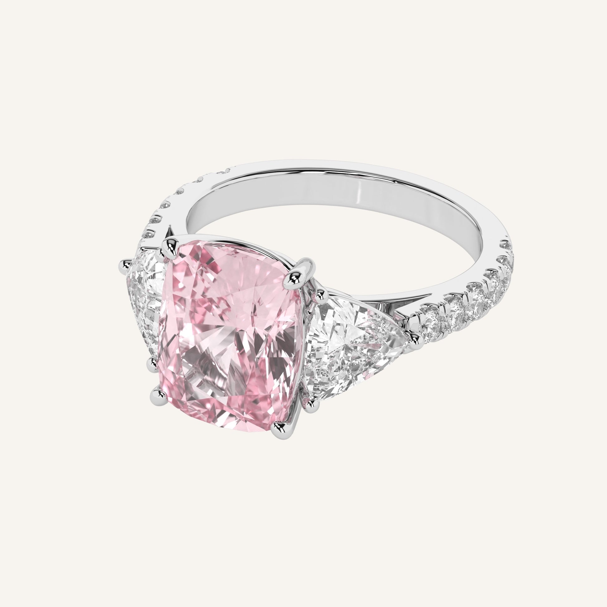 Anello di lusso con diamante di laboratorio fancy pink, firmato LUXE SPARK Diamonds