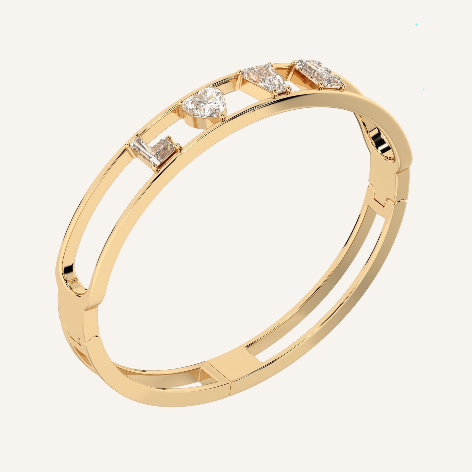 Bracciale LOVE in oro giallo con diamanti di laboratorio bianchi, firmato LUXE SPARK Diamonds