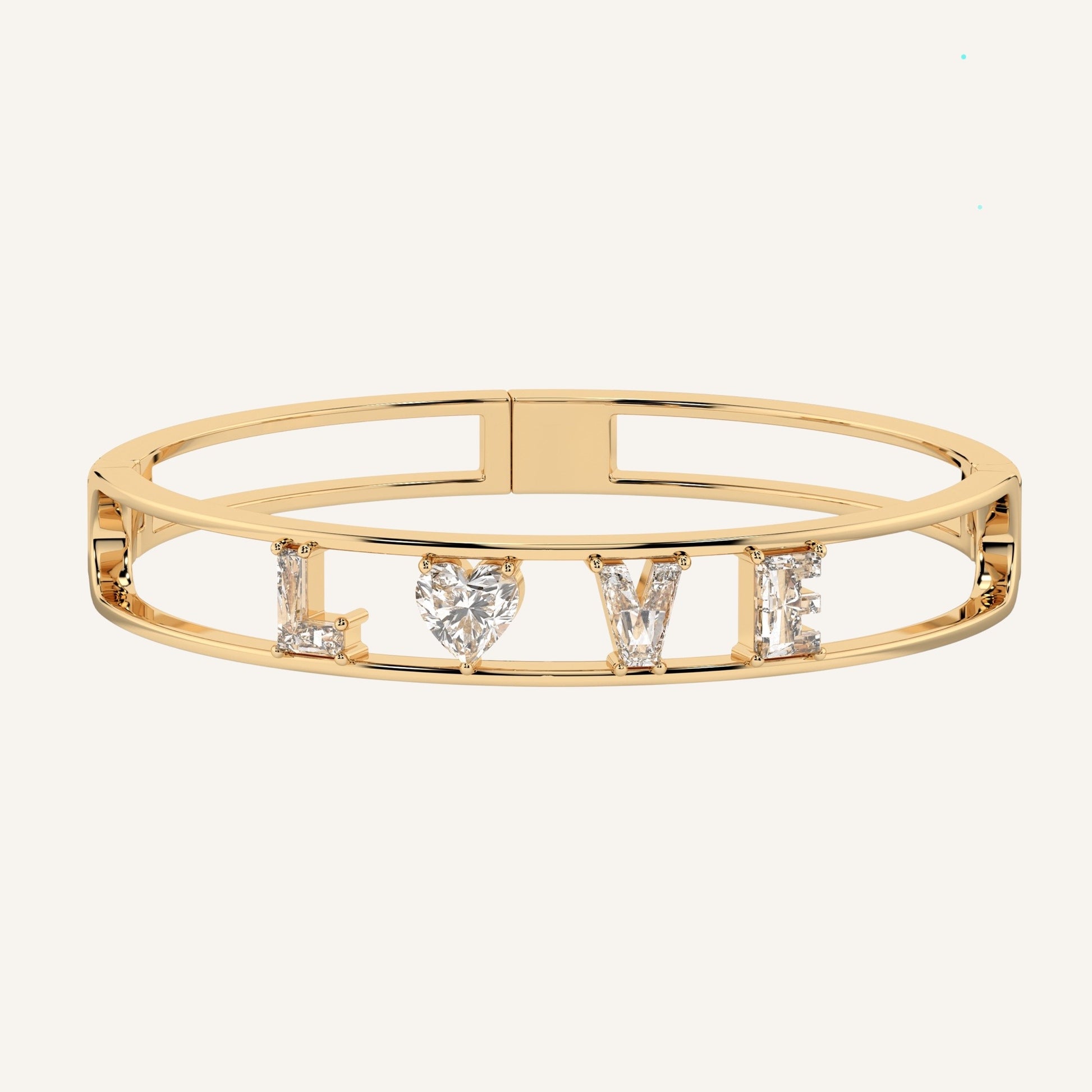 Bracciale LOVE in oro giallo con diamanti di laboratorio bianchi, firmato LUXE SPARK Diamonds