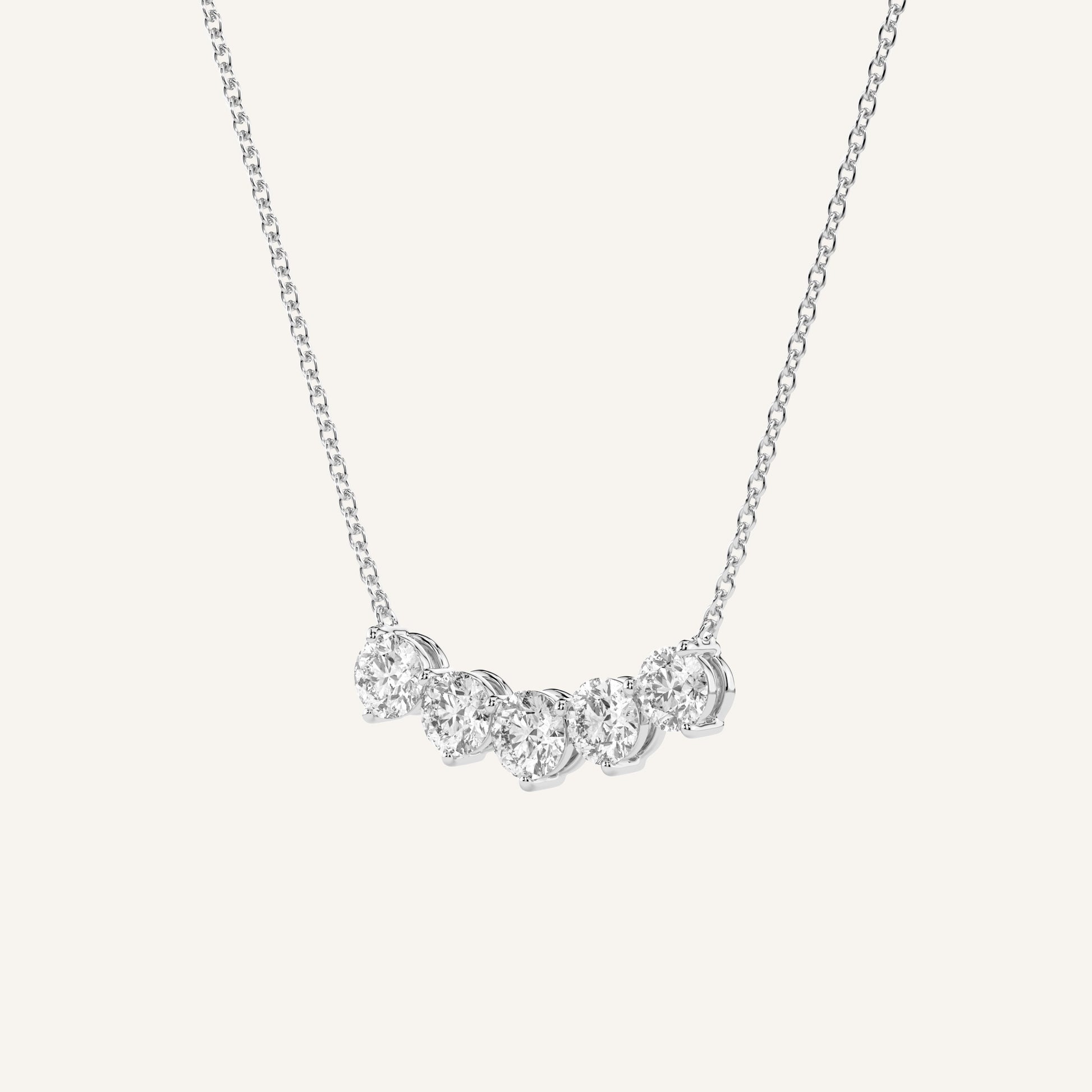 collana con 5 diamanti di laboratorio su montatura sottile, firmata Luxe Spark Diamonds
